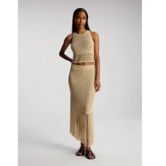 A.L.C. Cream Crochet Mini Skirt with Fringe - Picture 3 of 3